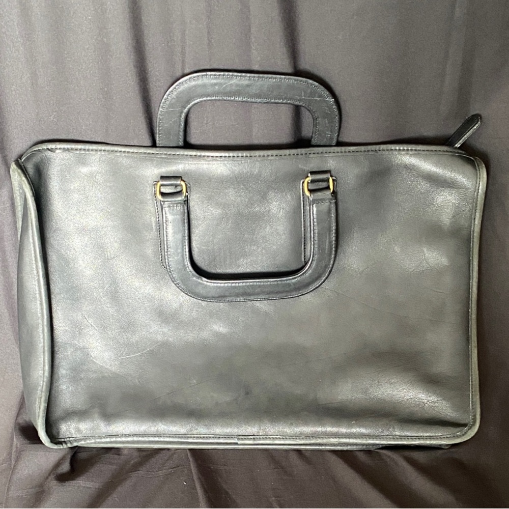 Coach Black Leather Briefcase Bag